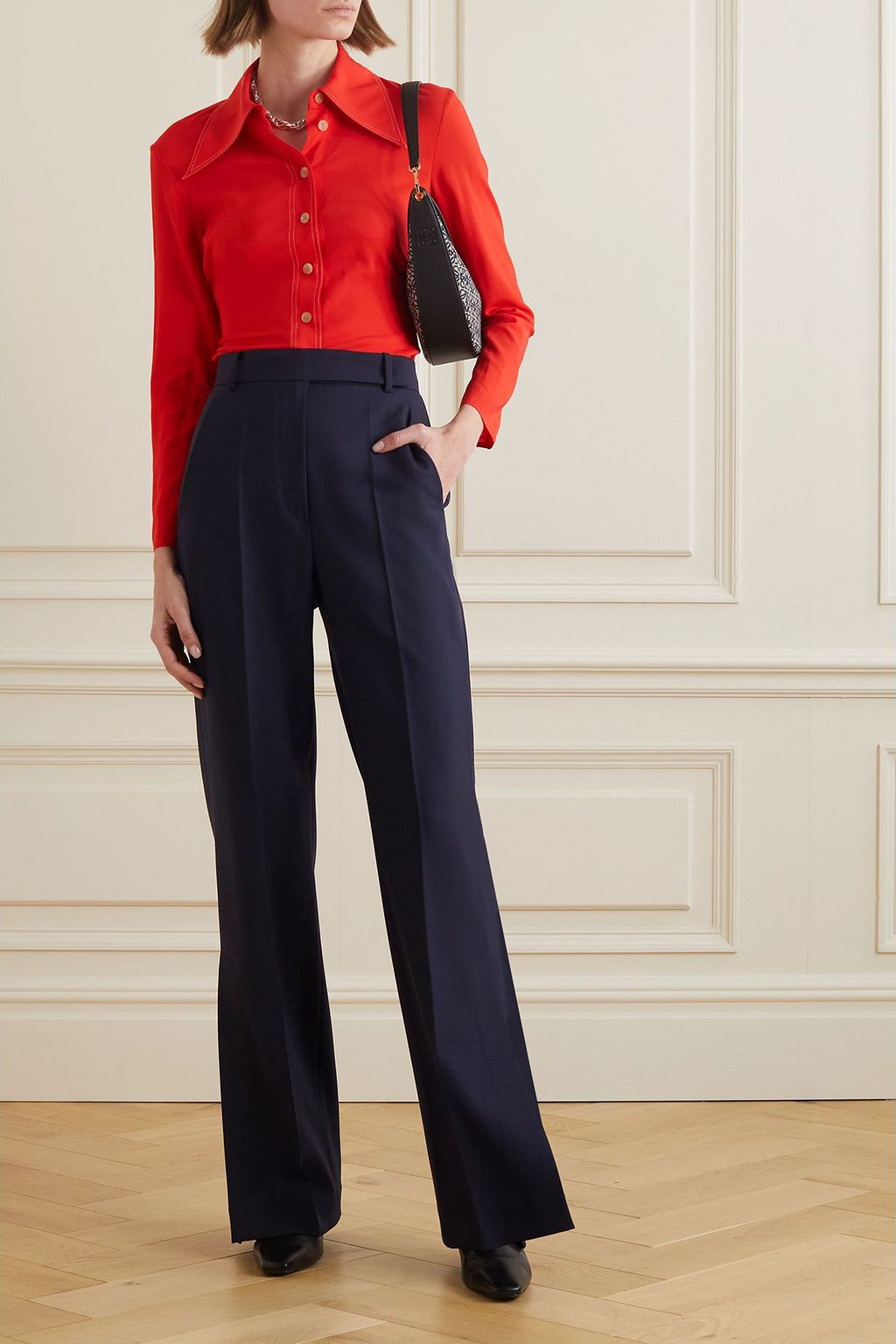 MAX MARA Denaro pleated wool straight-leg pants