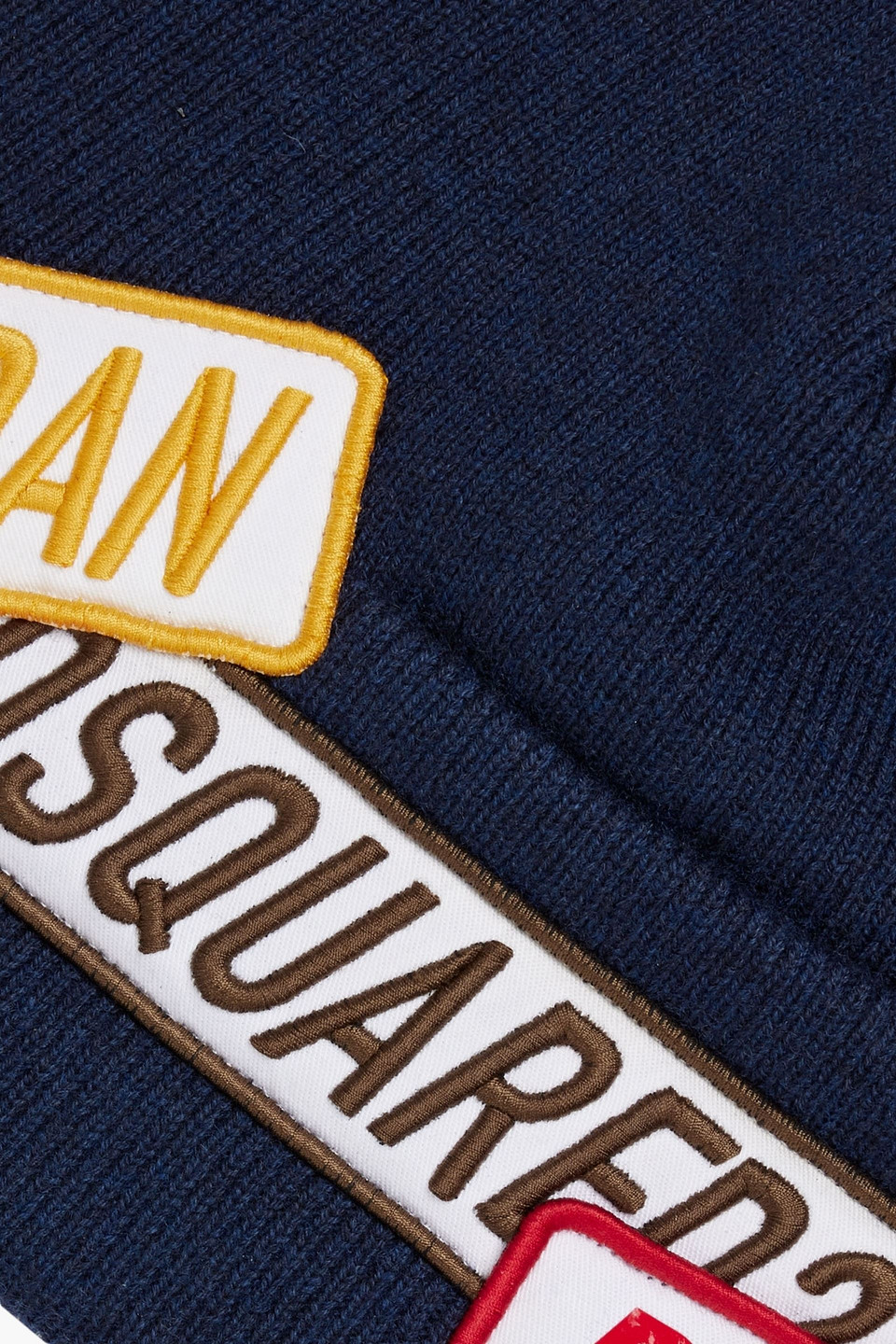 Dsquared2 Appliquéd Wool Beanie In Navy
