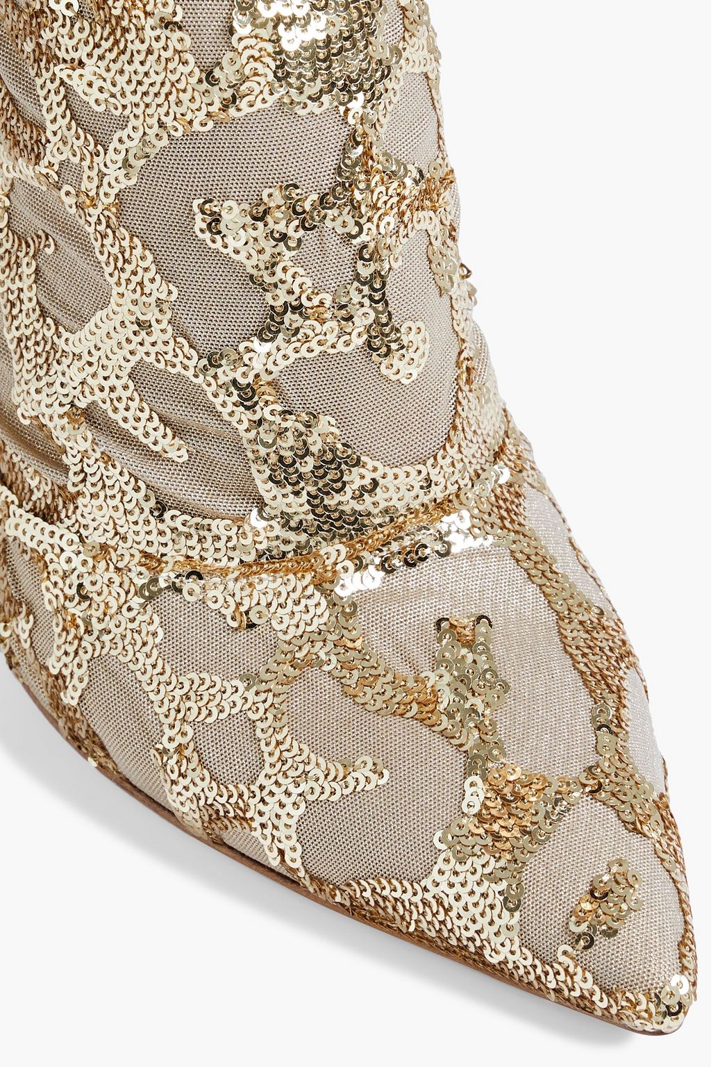 GIANVITO ROSSI Sequin-embellished stretch-tulle over-the-knee boots