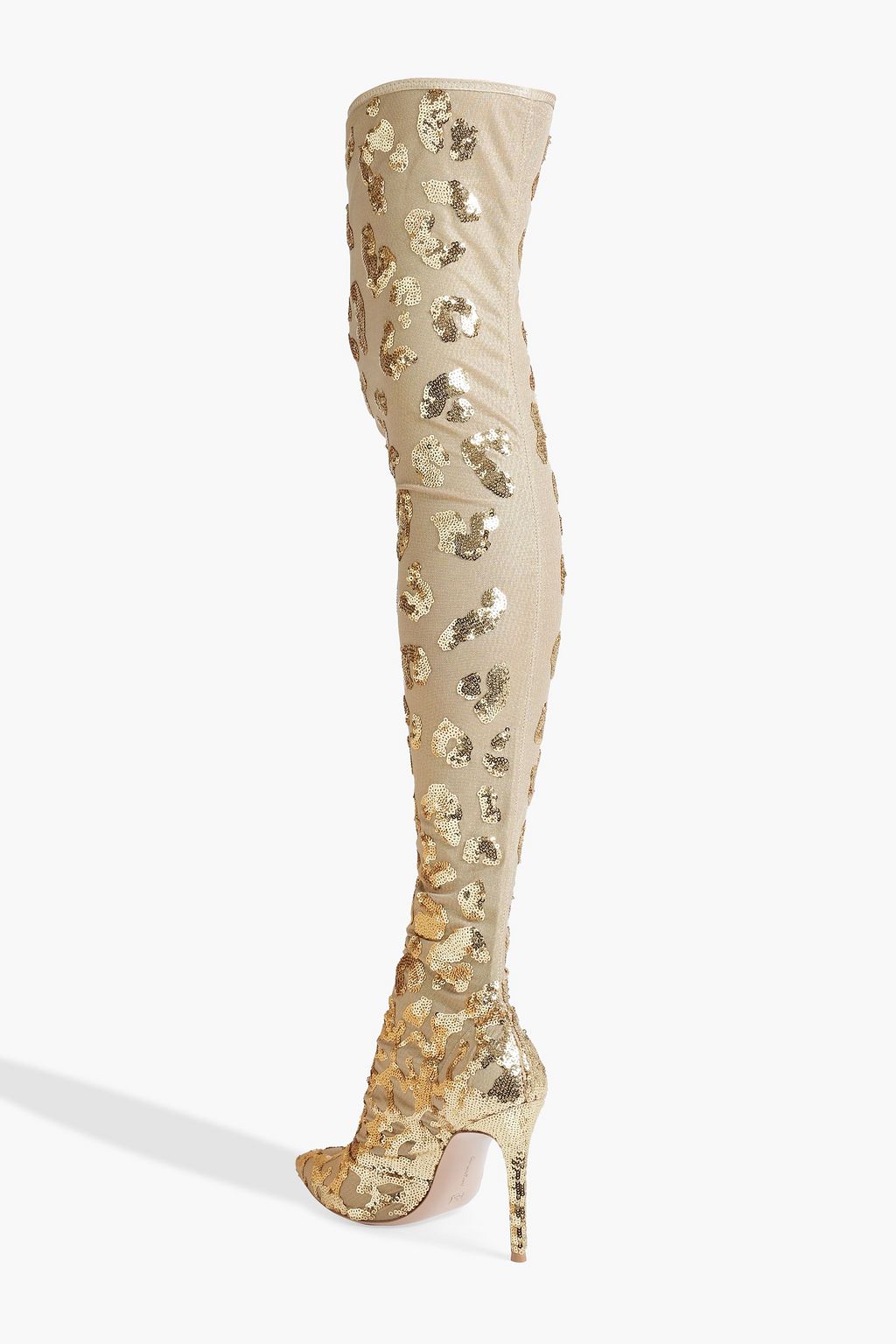 GIANVITO ROSSI Sequin-embellished stretch-tulle over-the-knee boots
