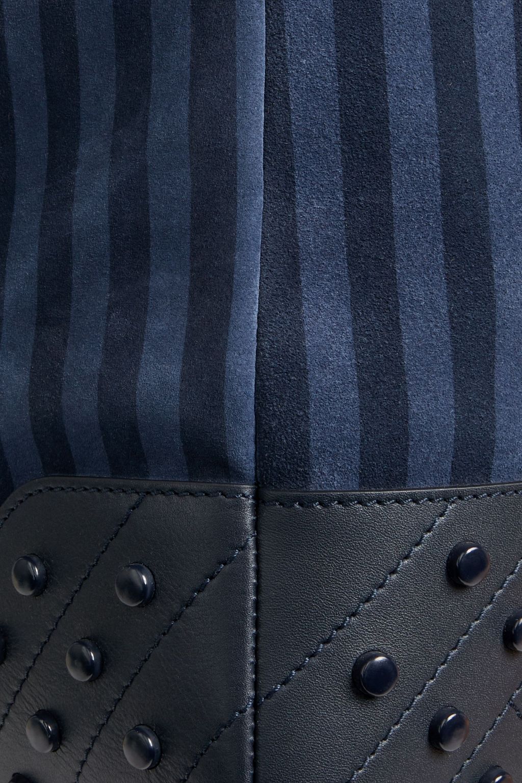 TOD'S New Shopping Gommino striped suede tote