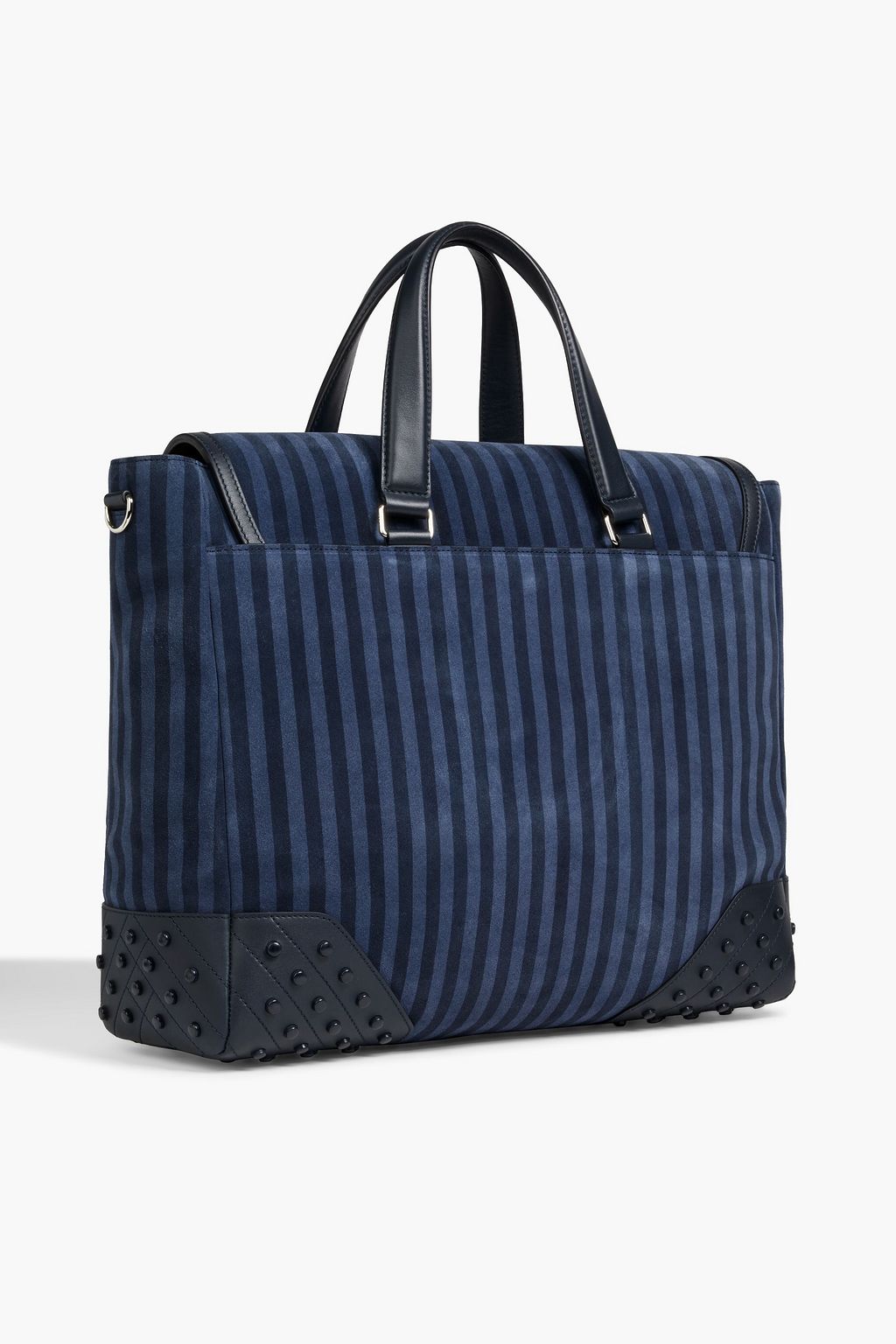 TOD'S New Shopping Gommino striped suede tote