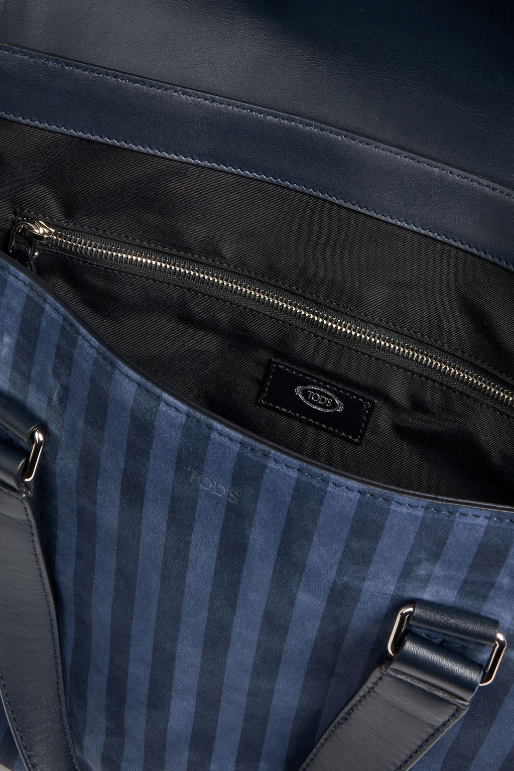 TOD'S New Shopping Gommino striped suede tote