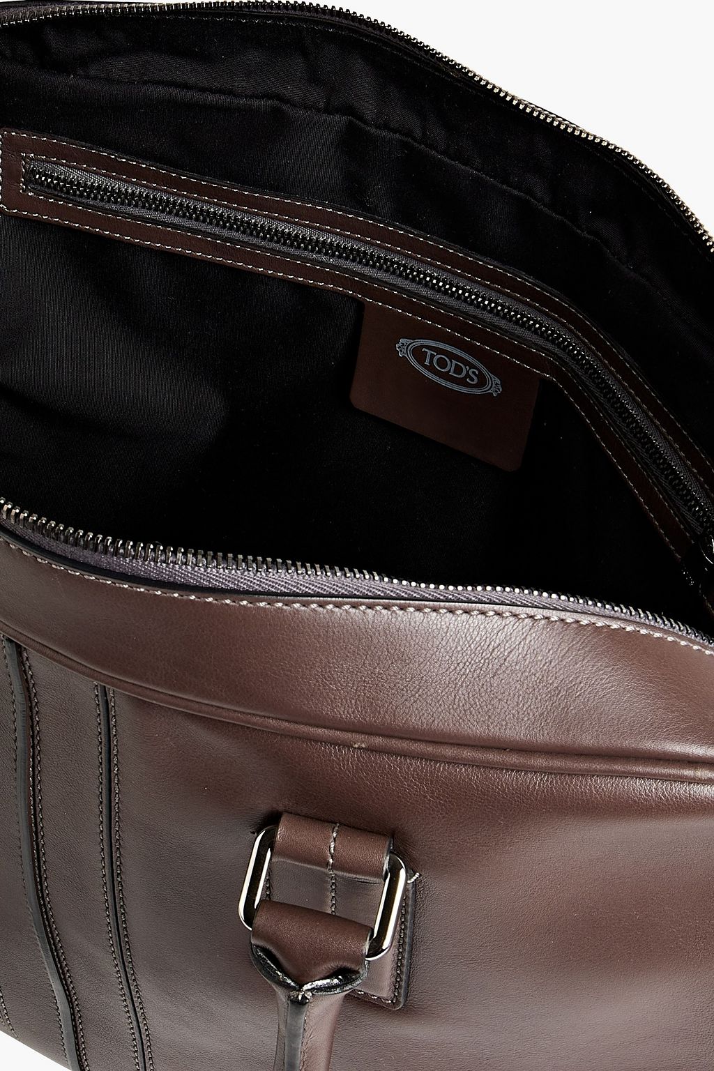 TOD'S Glossed-leather briefcase