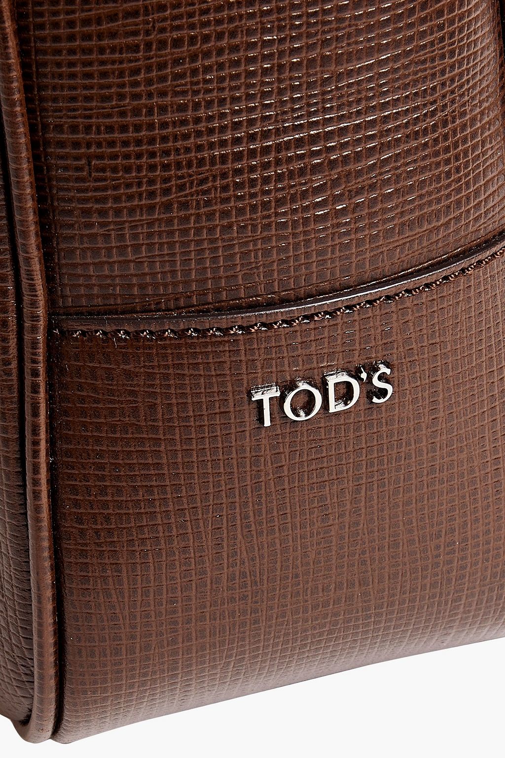 TOD'S Glossed textured-leather briefcase