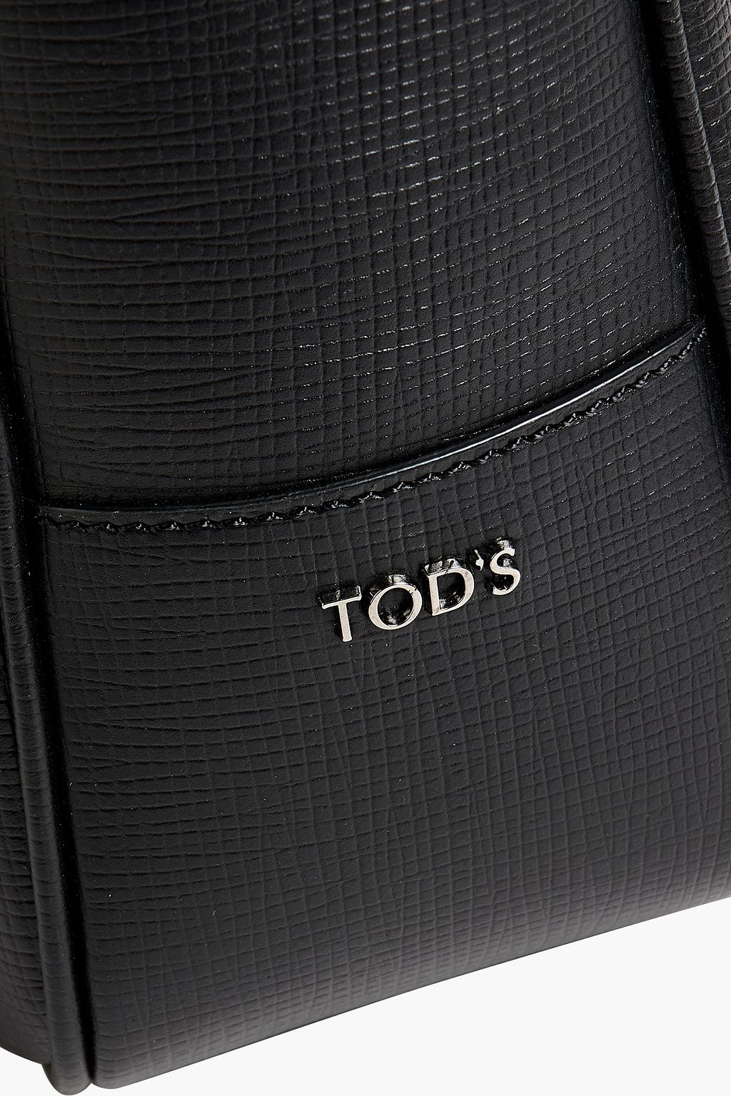 TOD'S Double Stripe textured-leather briefcase