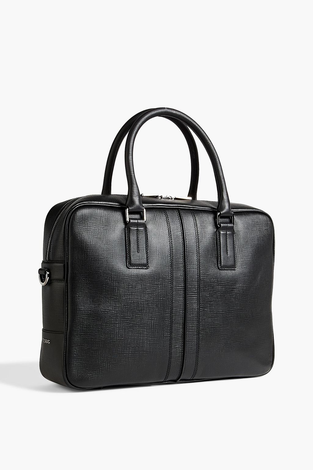 TOD'S Double Stripe textured-leather briefcase