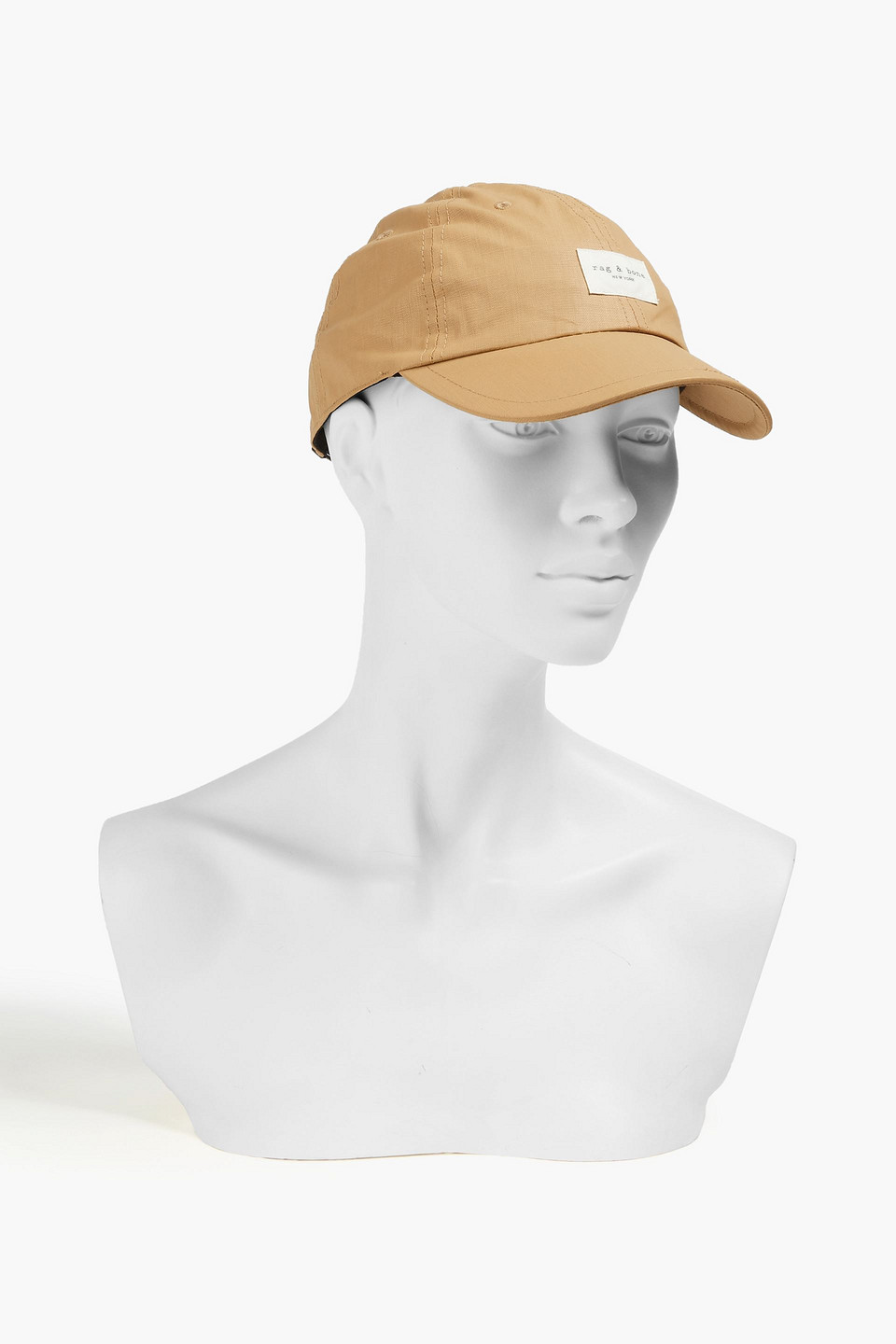 Rag & Bone Addison Logo-appliquéd Coated Linen Cap In Brown