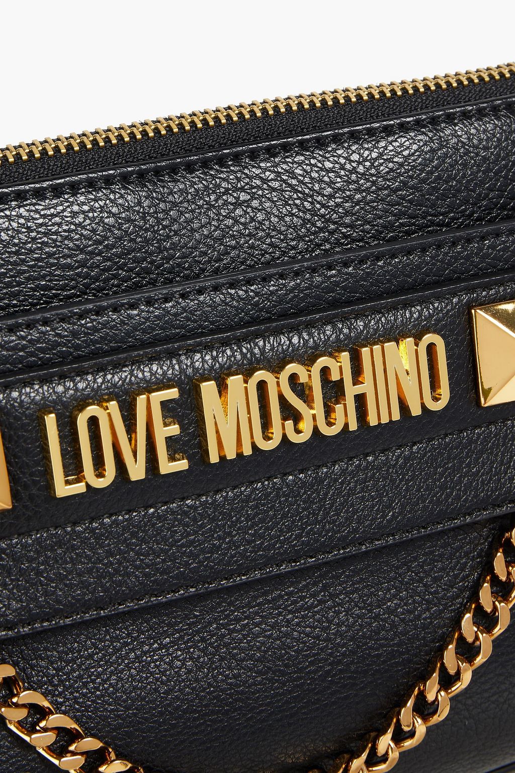 LOVE MOSCHINO Chain-embellished faux leather shoulder bag