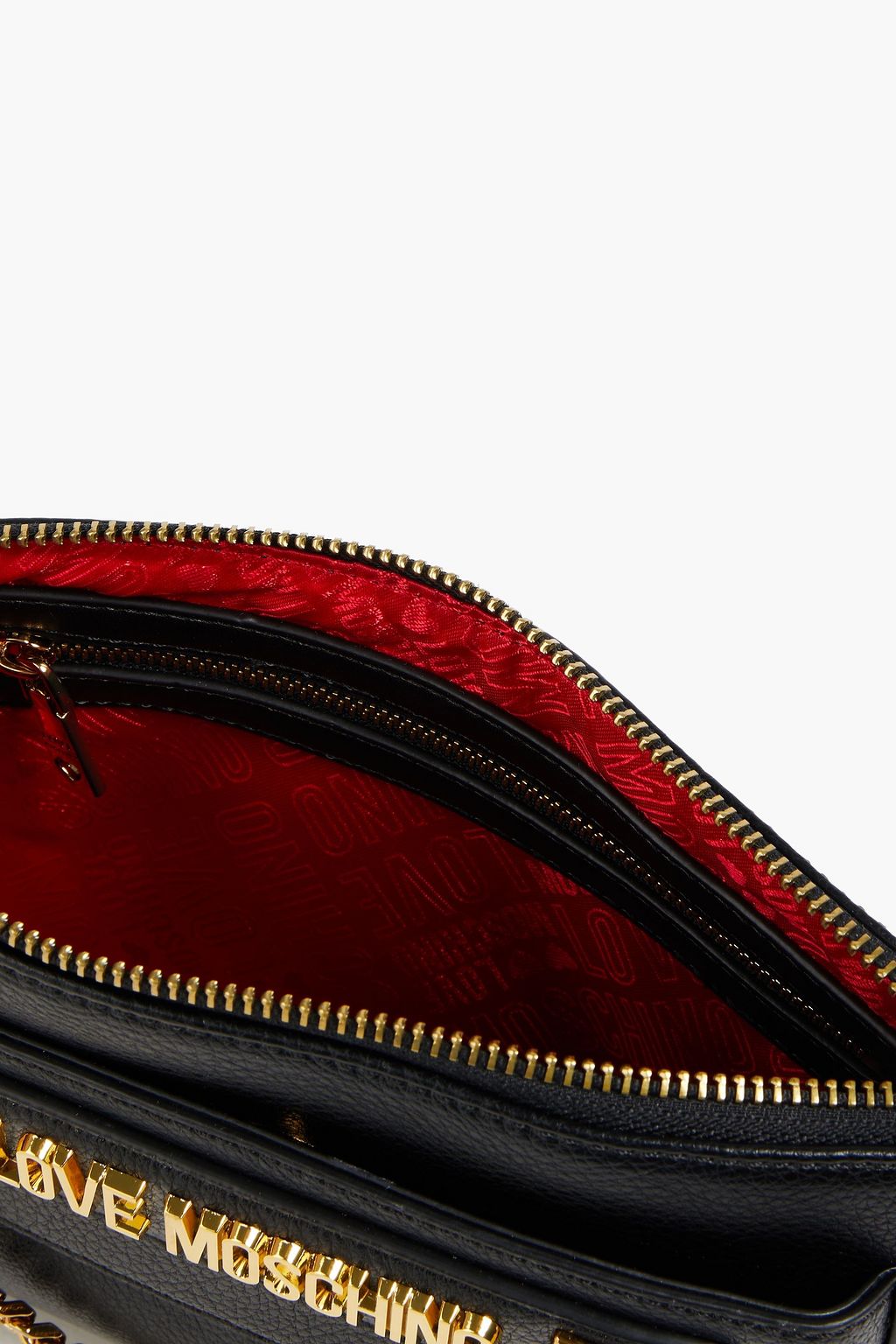 LOVE MOSCHINO Chain-embellished faux leather shoulder bag