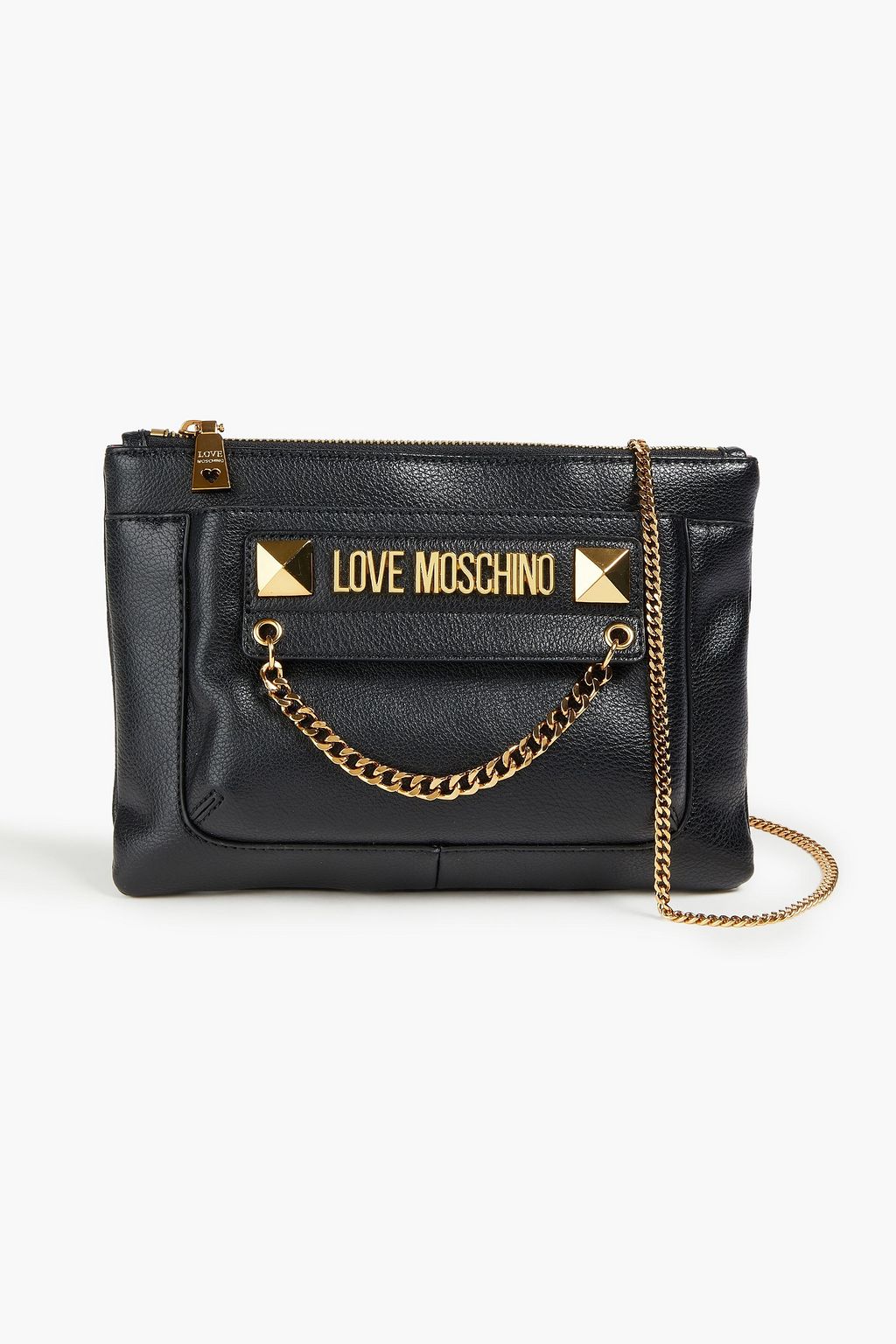 LOVE MOSCHINO Chain-embellished faux leather shoulder bag