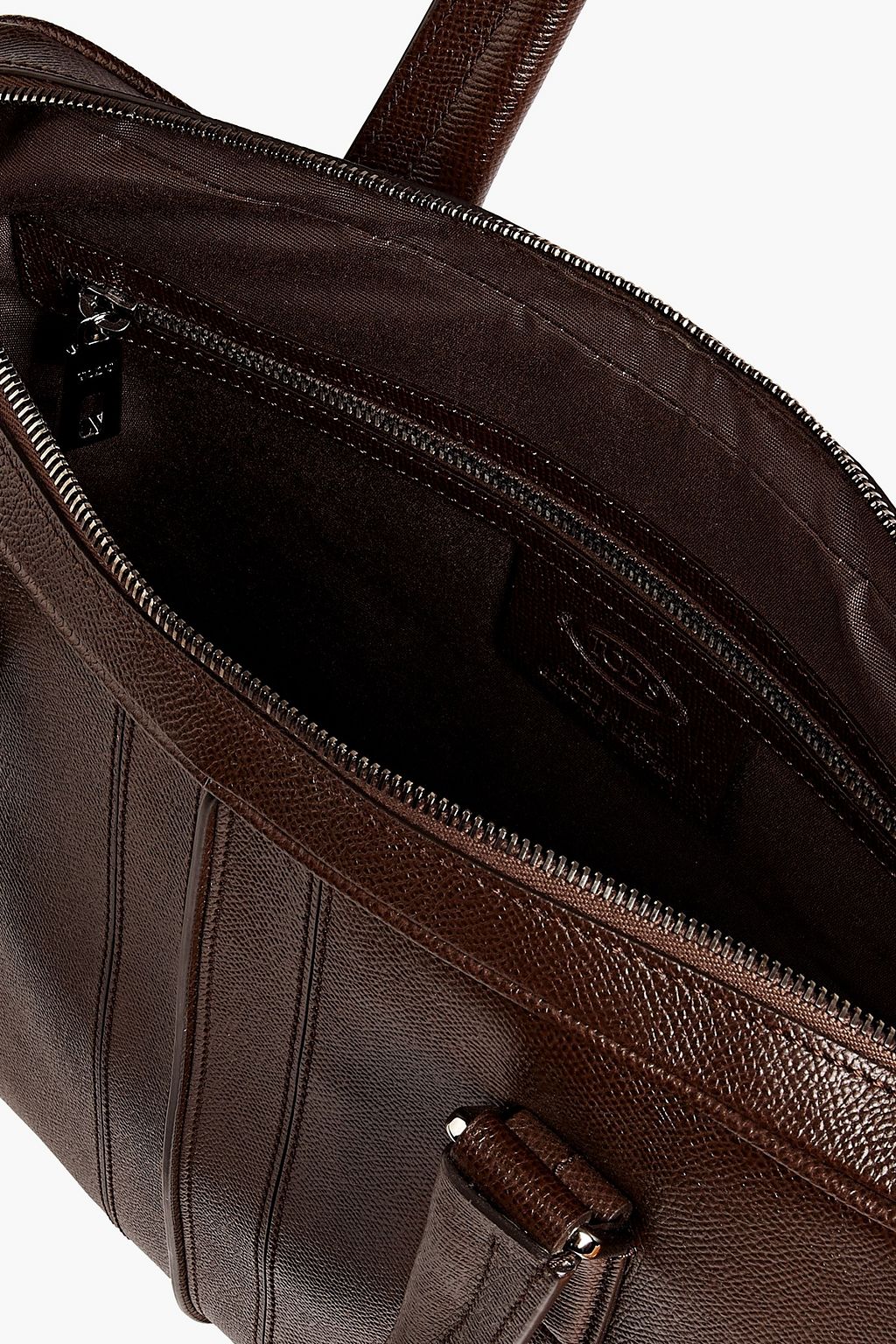 TOD'S Glossed textured-leather briefcase
