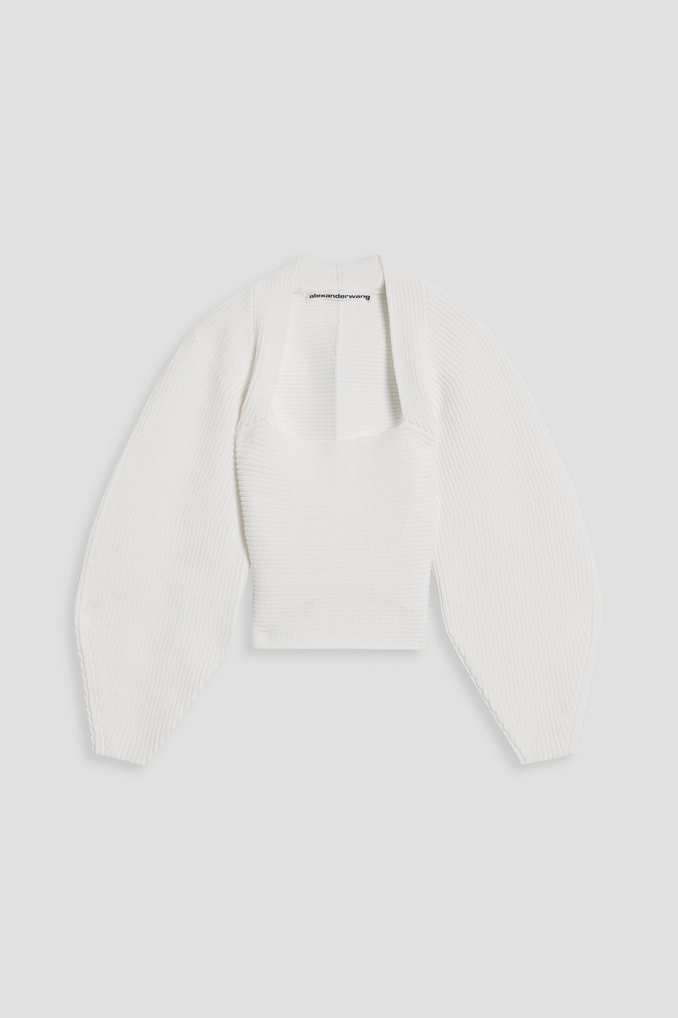 Alexander Wang Integral Shrug Ribbed-knit Sweater In White