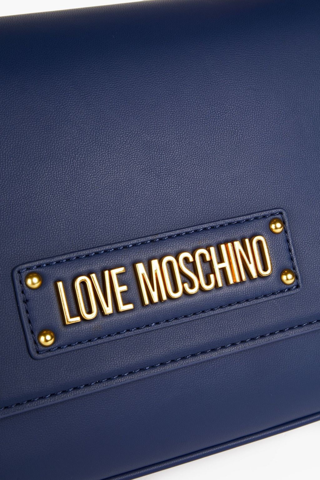 LOVE MOSCHINO Faux fur-trimmed faux leather shoulder bag