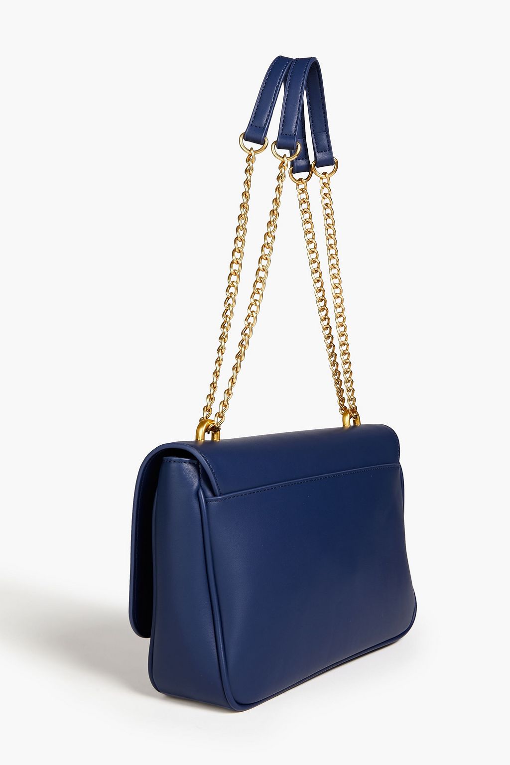 LOVE MOSCHINO Faux fur-trimmed faux leather shoulder bag