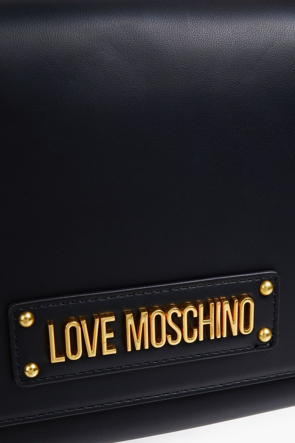 LOVE MOSCHINO Faux fur-trimmed faux leather shoulder bag