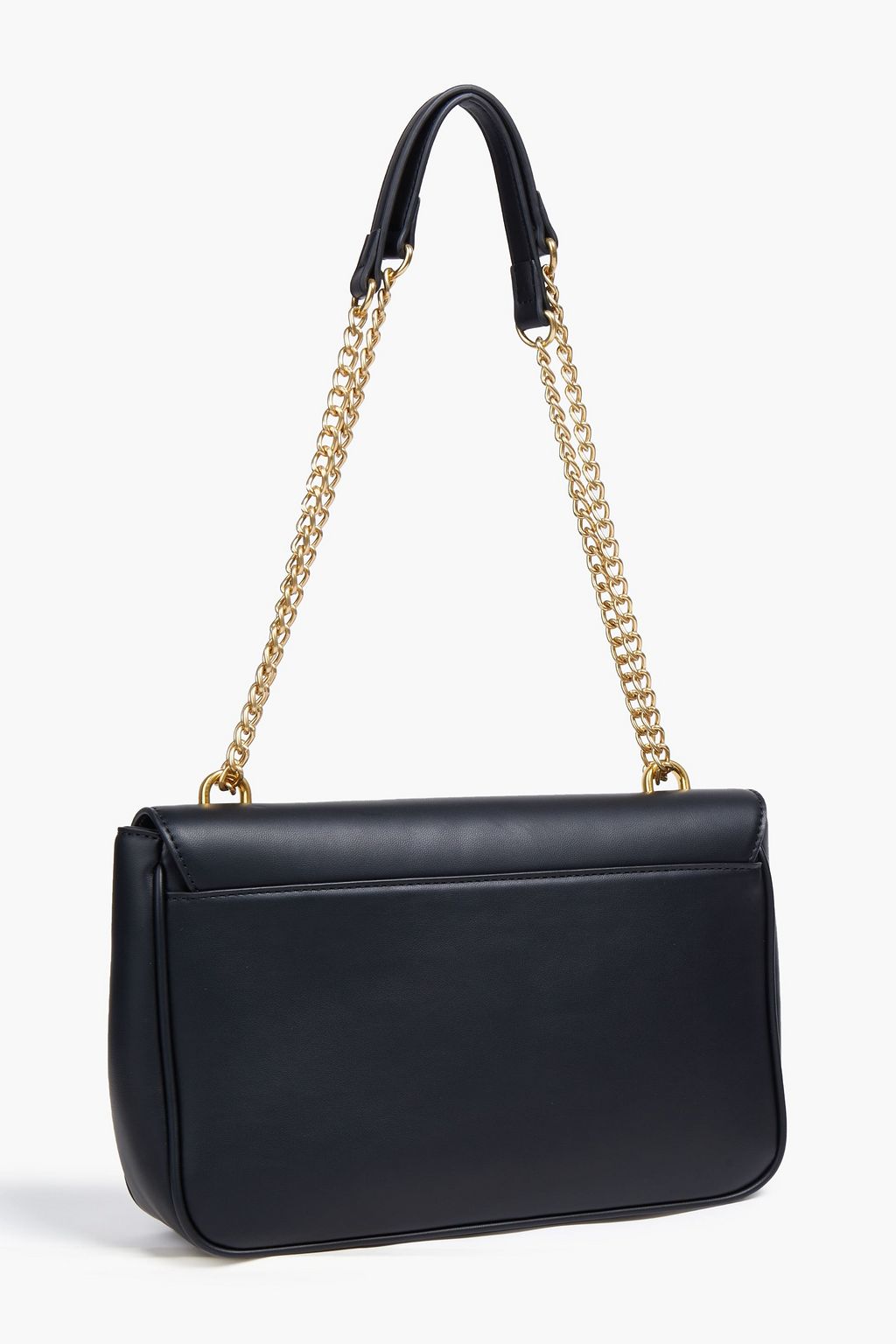 LOVE MOSCHINO Faux fur-trimmed faux leather shoulder bag