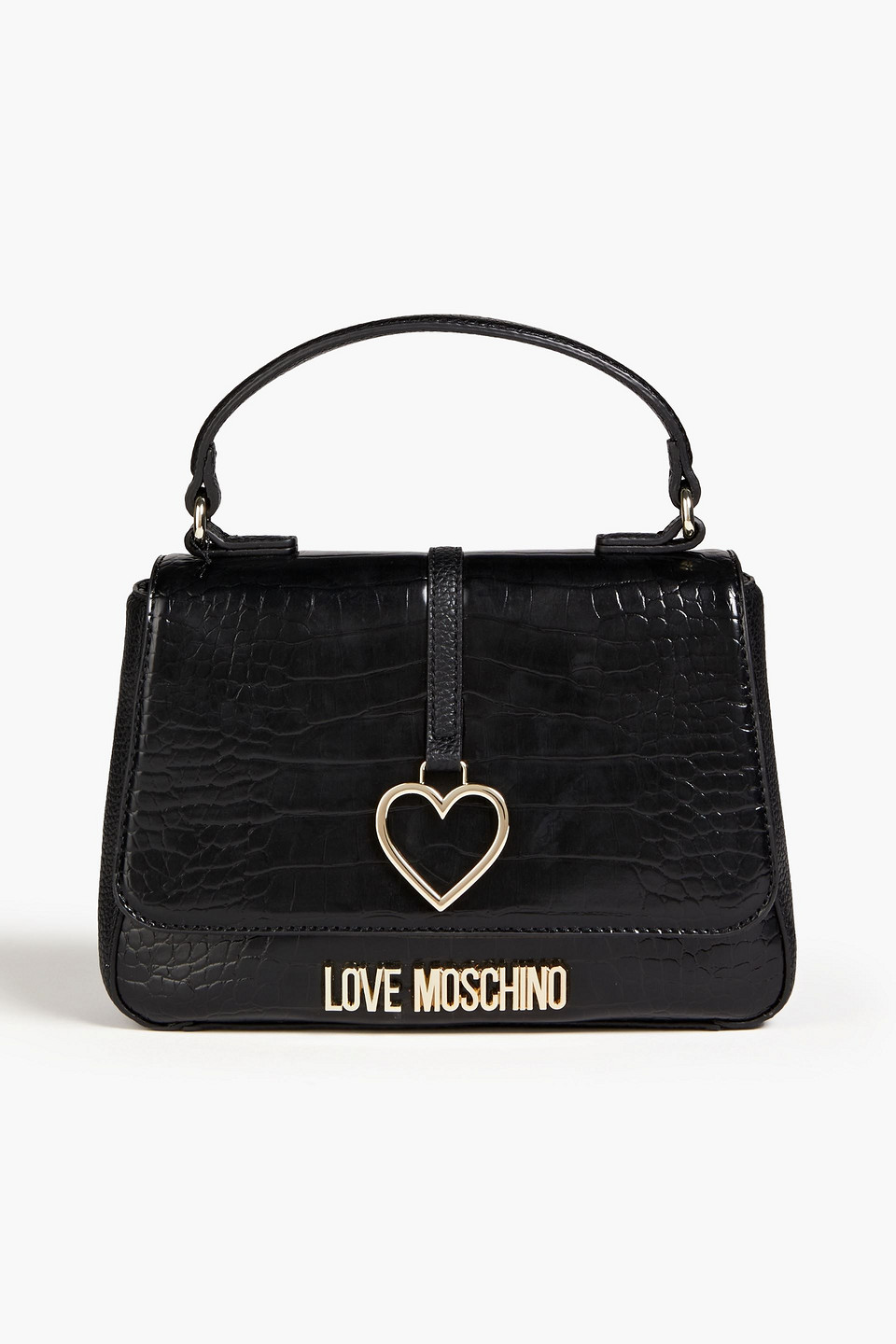 love moschino - croc-effect tote - black - onesize