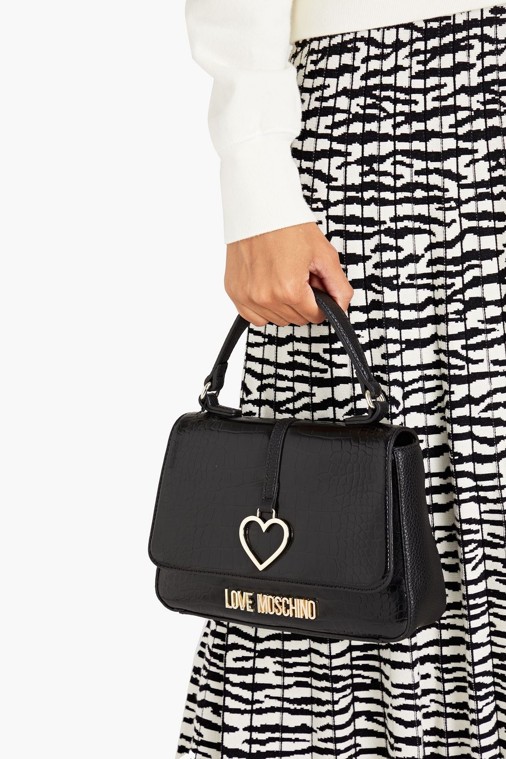 LOVE MOSCHINO Faux croc-effect leather tote