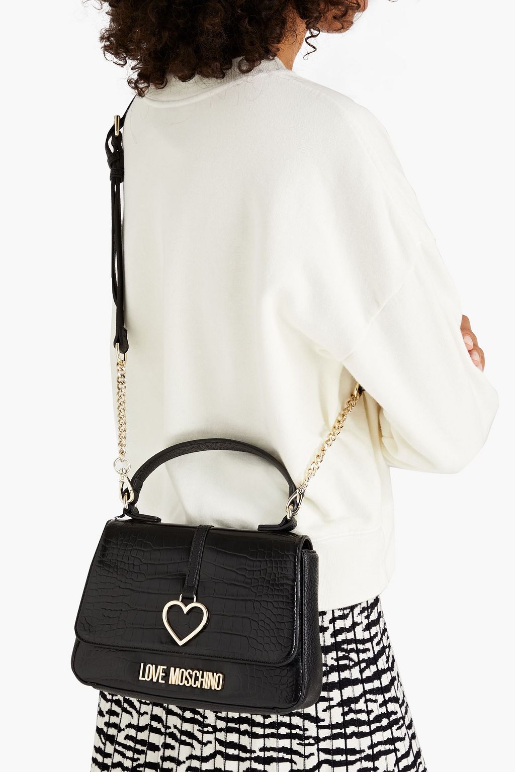 LOVE MOSCHINO Faux croc-effect leather tote