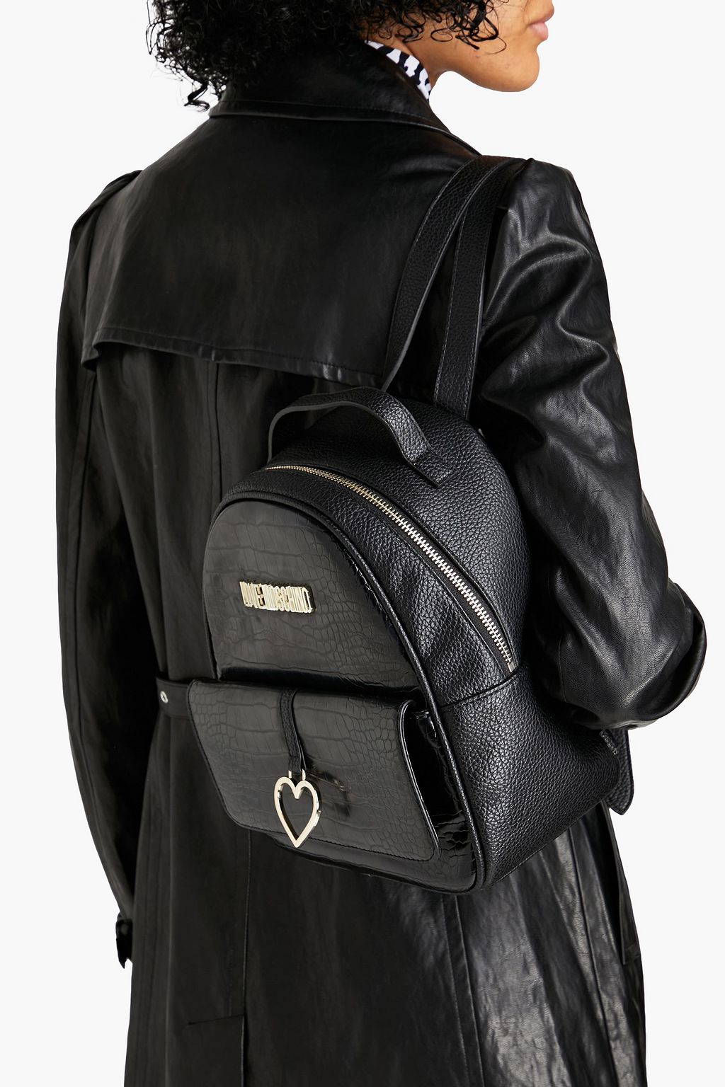 LOVE MOSCHINO Croc-effect backpack
