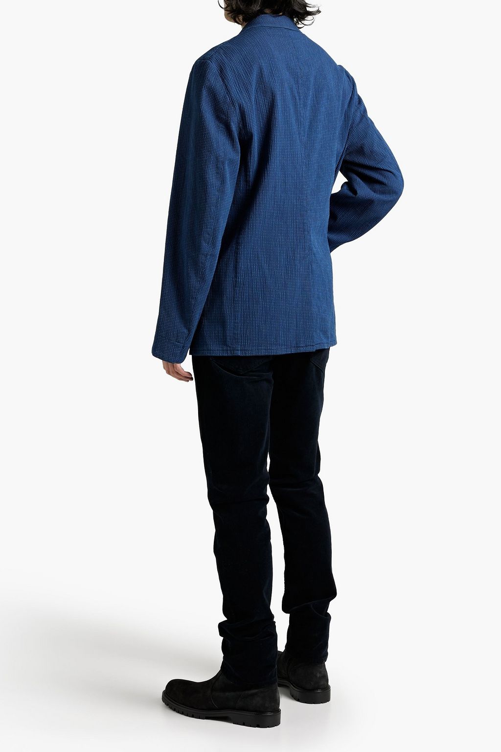 OFFICINE GÉNÉRALE Lightest cotton-blend seersucker blazer