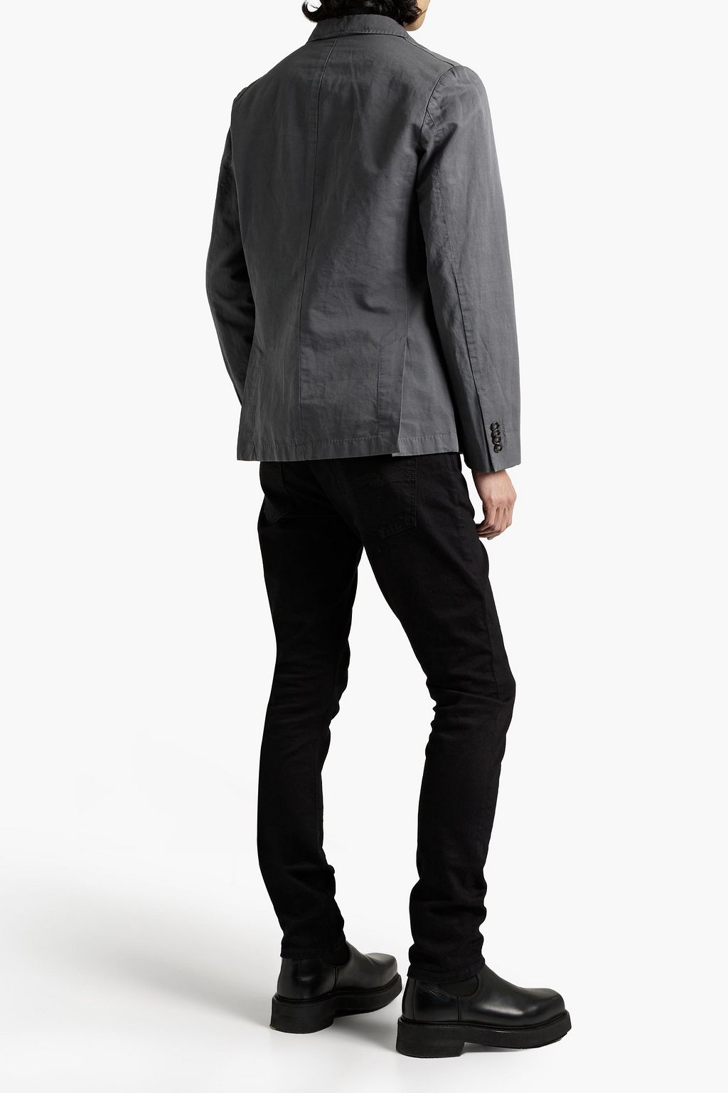 OFFICINE GÉNÉRALE 375 faded cotton and linen-blend blazer