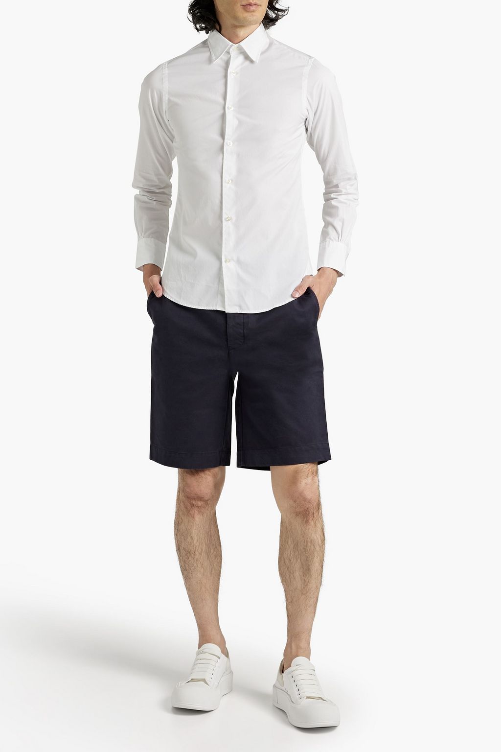 OFFICINE GÉNÉRALE New Fisherman cotton-twill shorts
