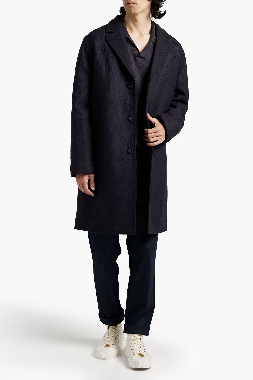 OFFICINE GÉNÉRALE Arthur herringbone wool coat