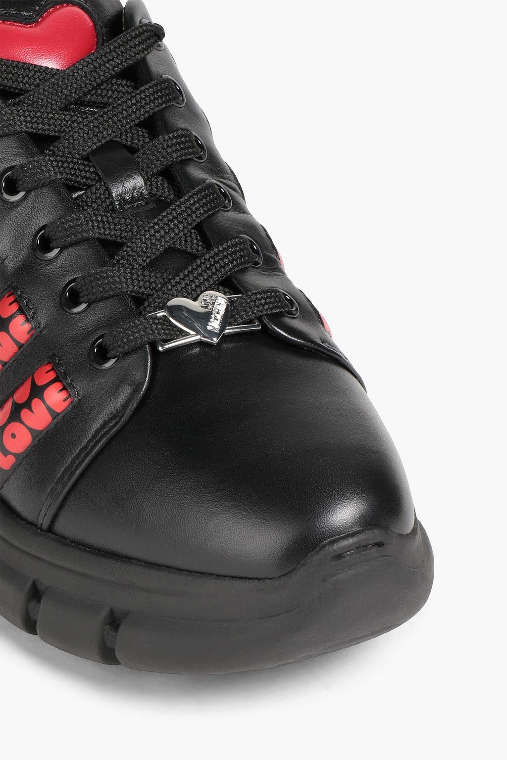 LOVE MOSCHINO Logo-appliquéd leather sneakers