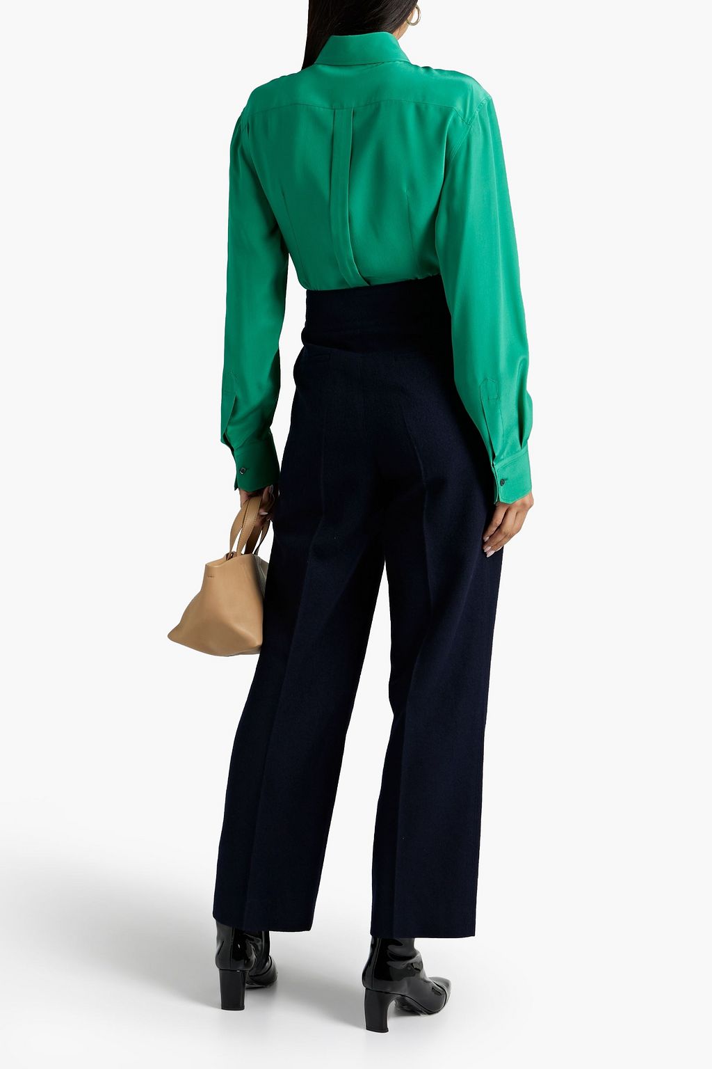 JIL SANDER 브러시드 울 트윌 스트레이트 레그 팬츠