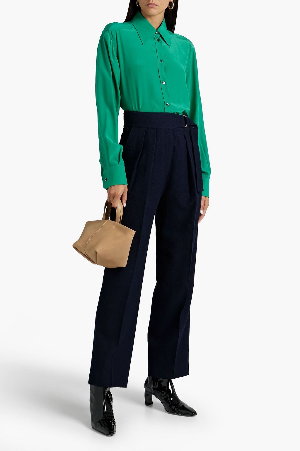 JIL SANDER 브러시드 울 트윌 스트레이트 레그 팬츠