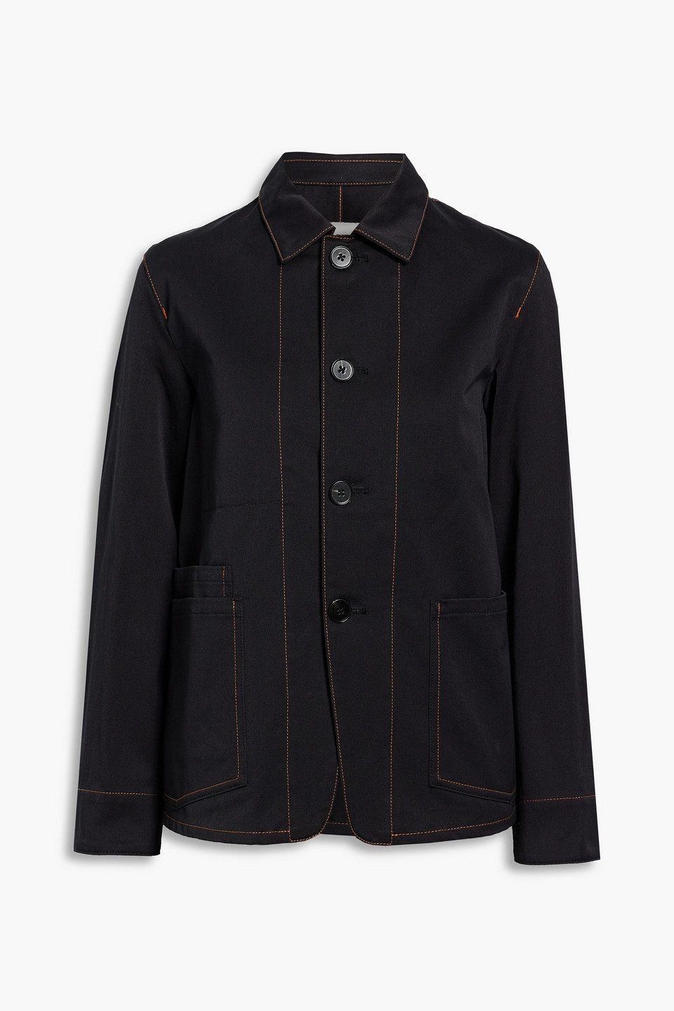 Jil Sander Topstitched Denim Jacket In Midnight Blue