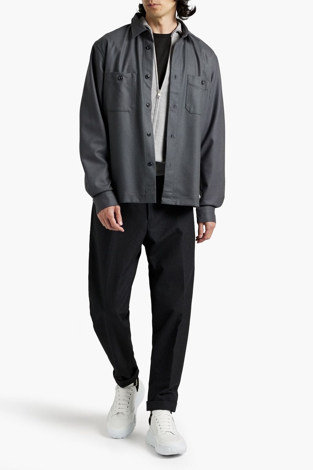 OFFICINE GÉNÉRALE Wool-flannel overshirt