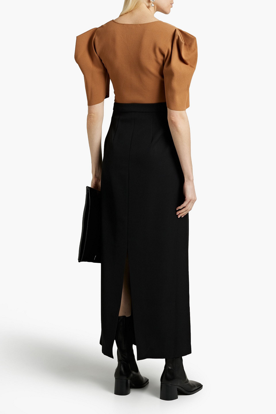 Jil Sander Wool-crepe Maxi Skirt In Black