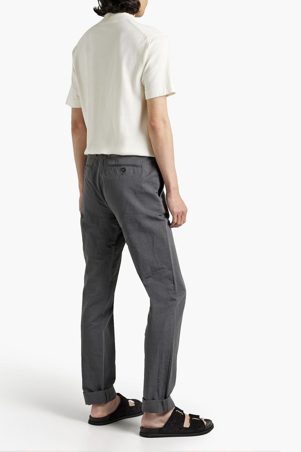 OFFICINE GÉNÉRALE Paul belted cotton and linen-blend pants