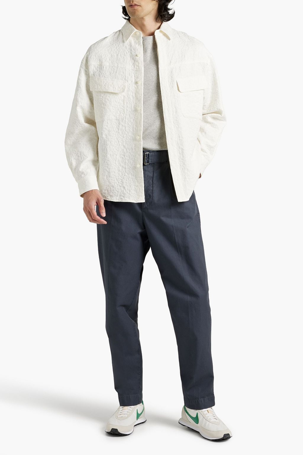 OFFICINE GÉNÉRALE Luigi belted cotton-twill chinos