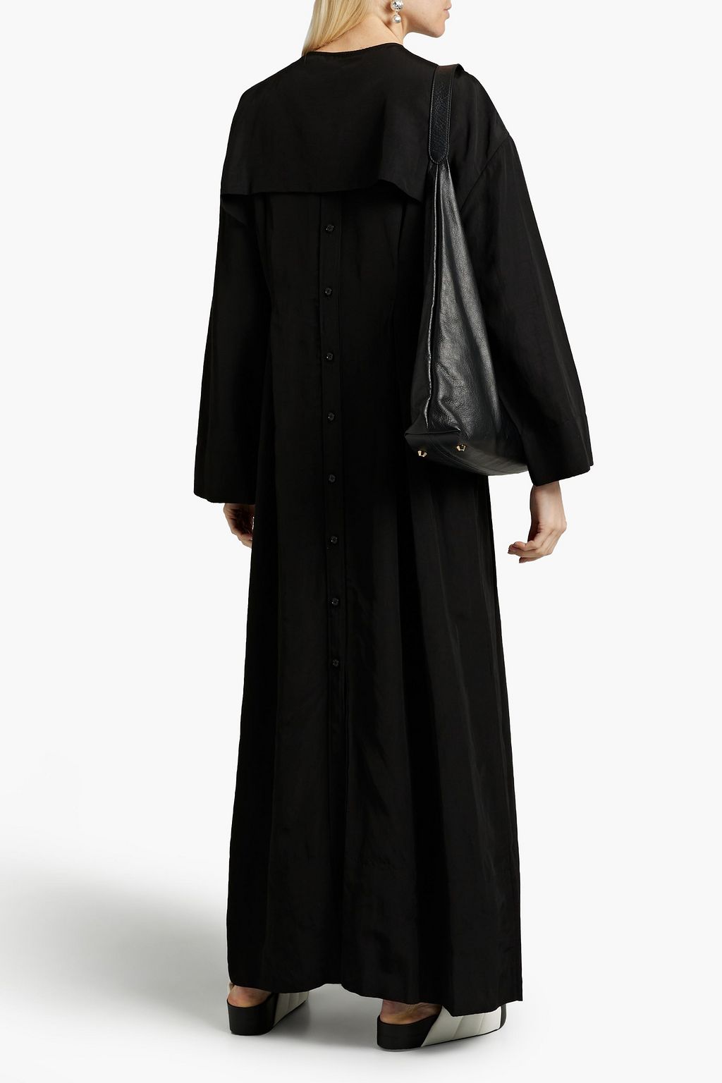 JIL SANDER Pleated crepe maxi dress