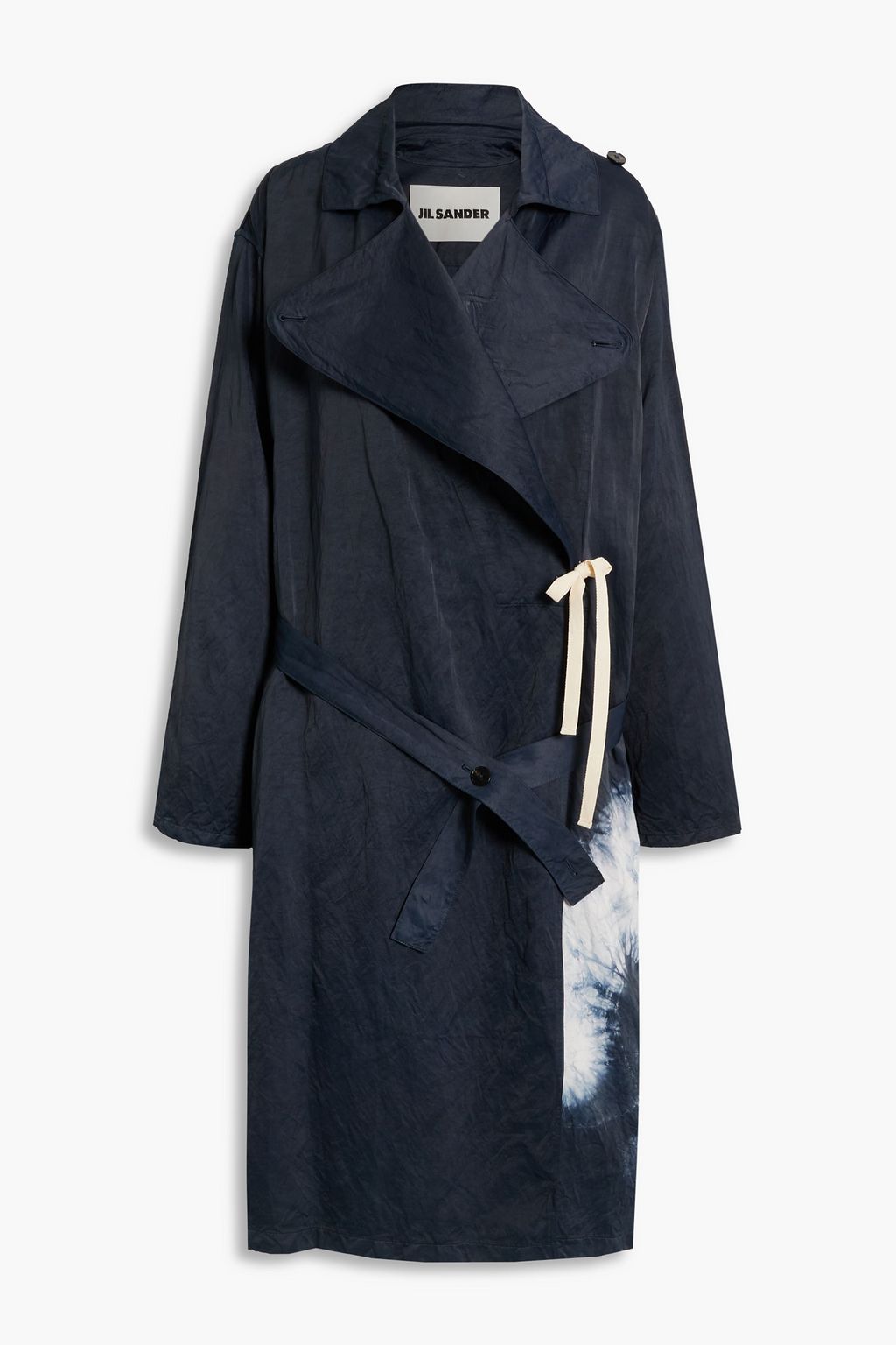 JIL SANDER Tie-dyed crinkled-woven trench coat | THE OUTNET