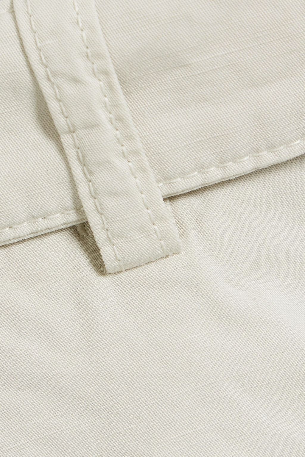 OFFICINE GÉNÉRALE Julian belted cotton and linen-blend twill shorts
