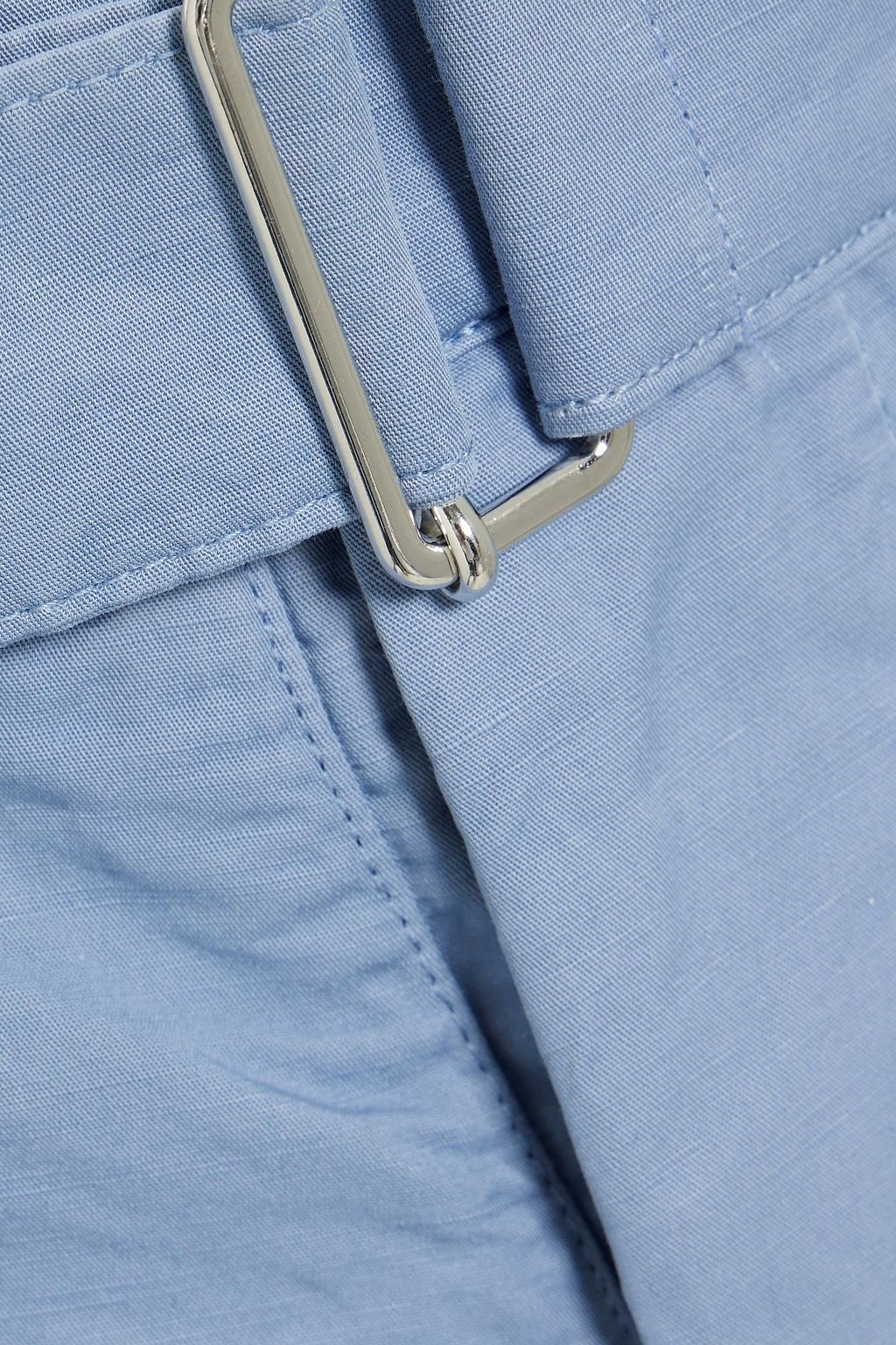 OFFICINE GÉNÉRALE Julian belted cotton and linen-blend twill shorts