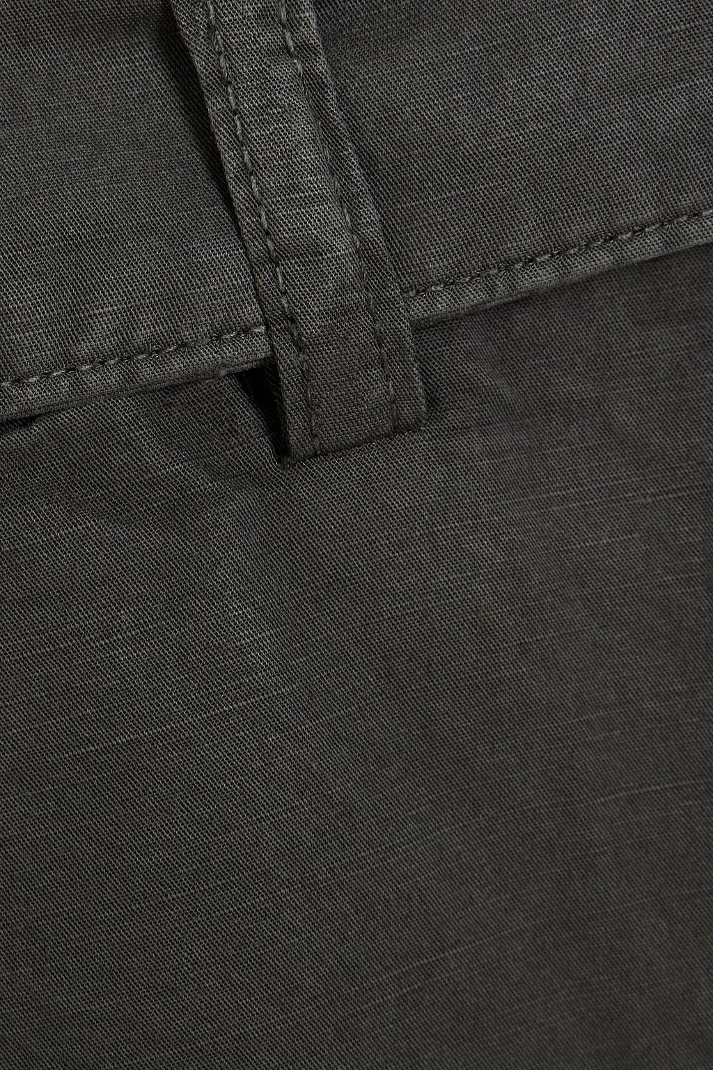 OFFICINE GÉNÉRALE Julian belted cotton and linen-blend twill shorts