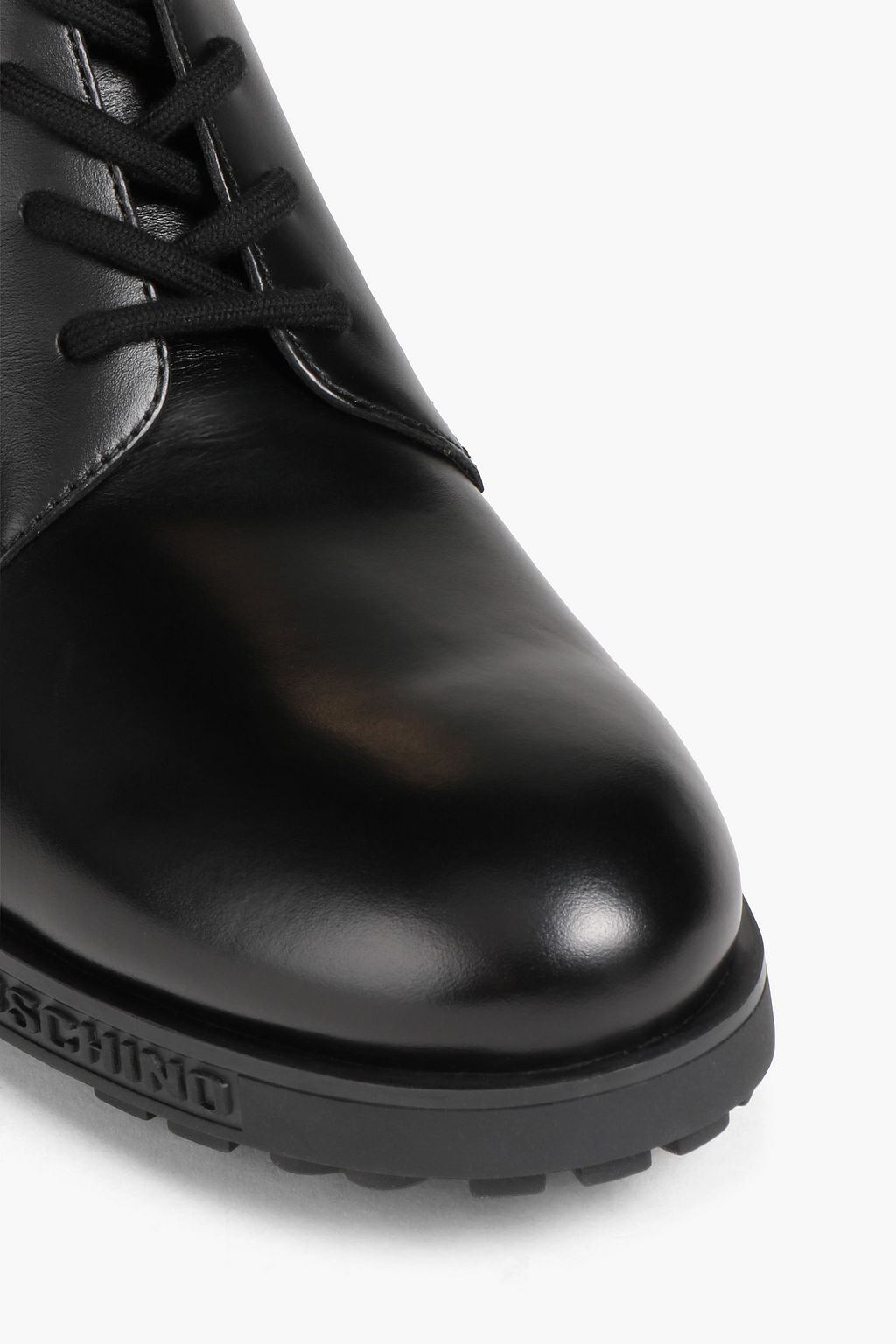 LOVE MOSCHINO Embellished leather combat boots