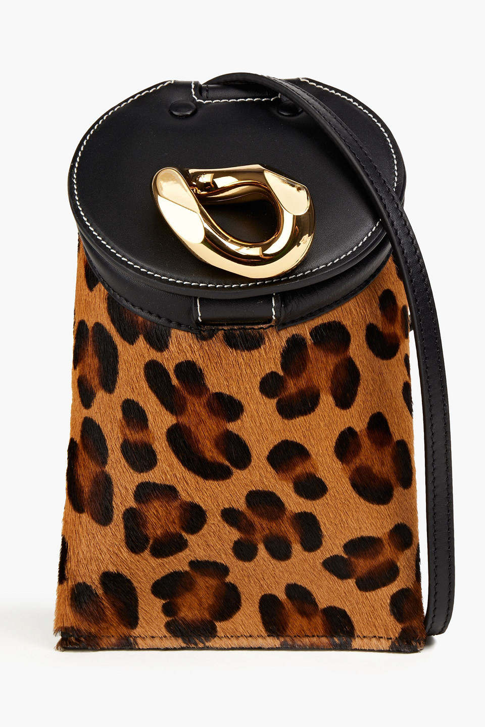 Jw Anderson Leather-paneled Leopard-print Calf Hair Backpack In Animal Print