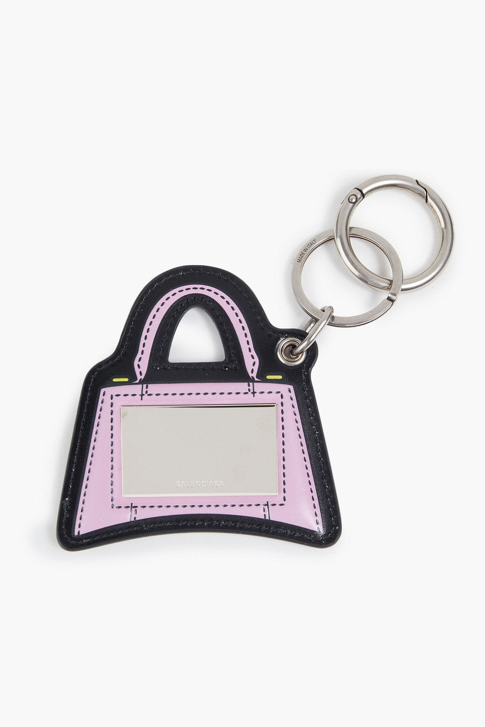 Balenciaga Mirror-embellished Leather Keychain In Purple