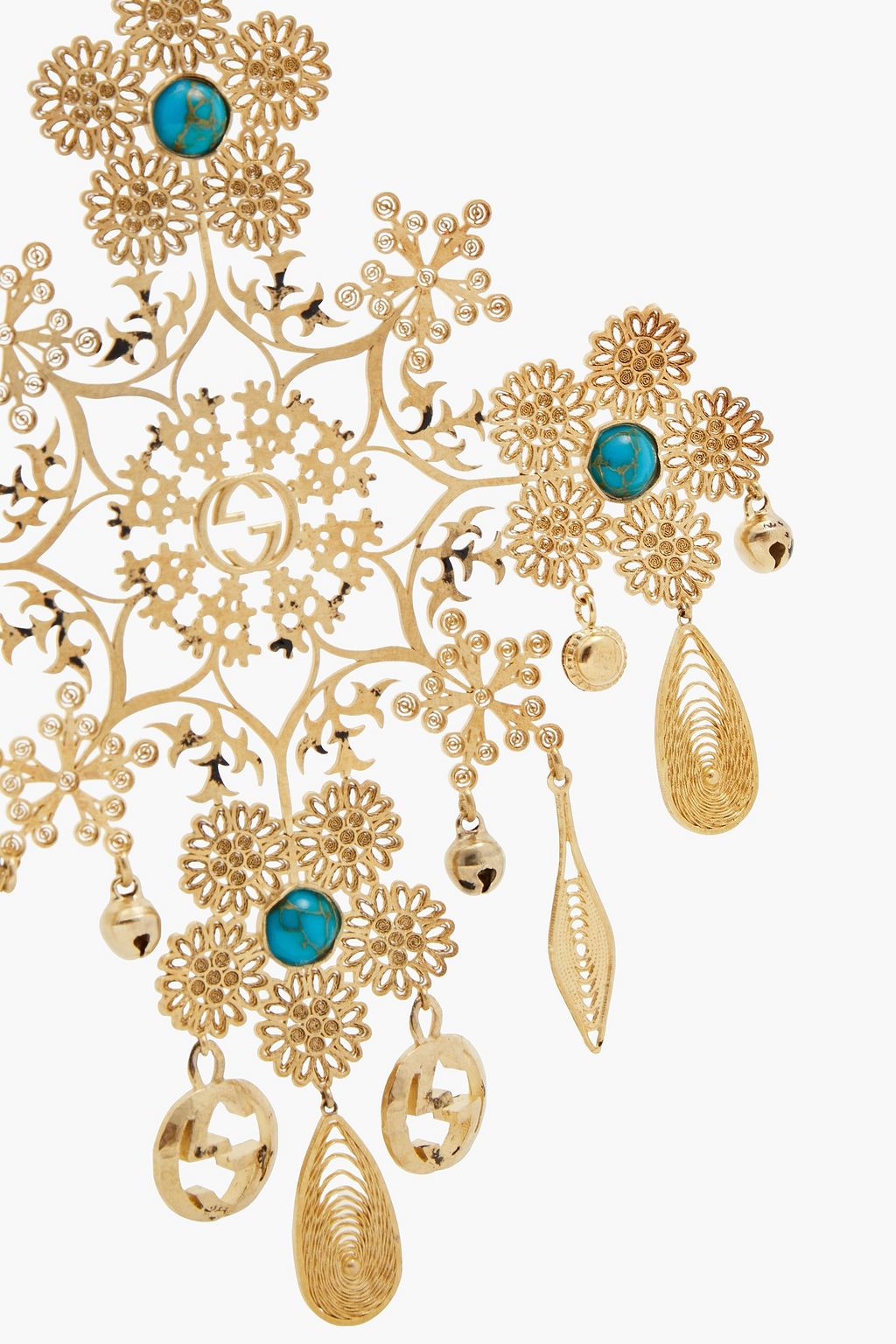 GUCCI Gold-tone resin clip earrings