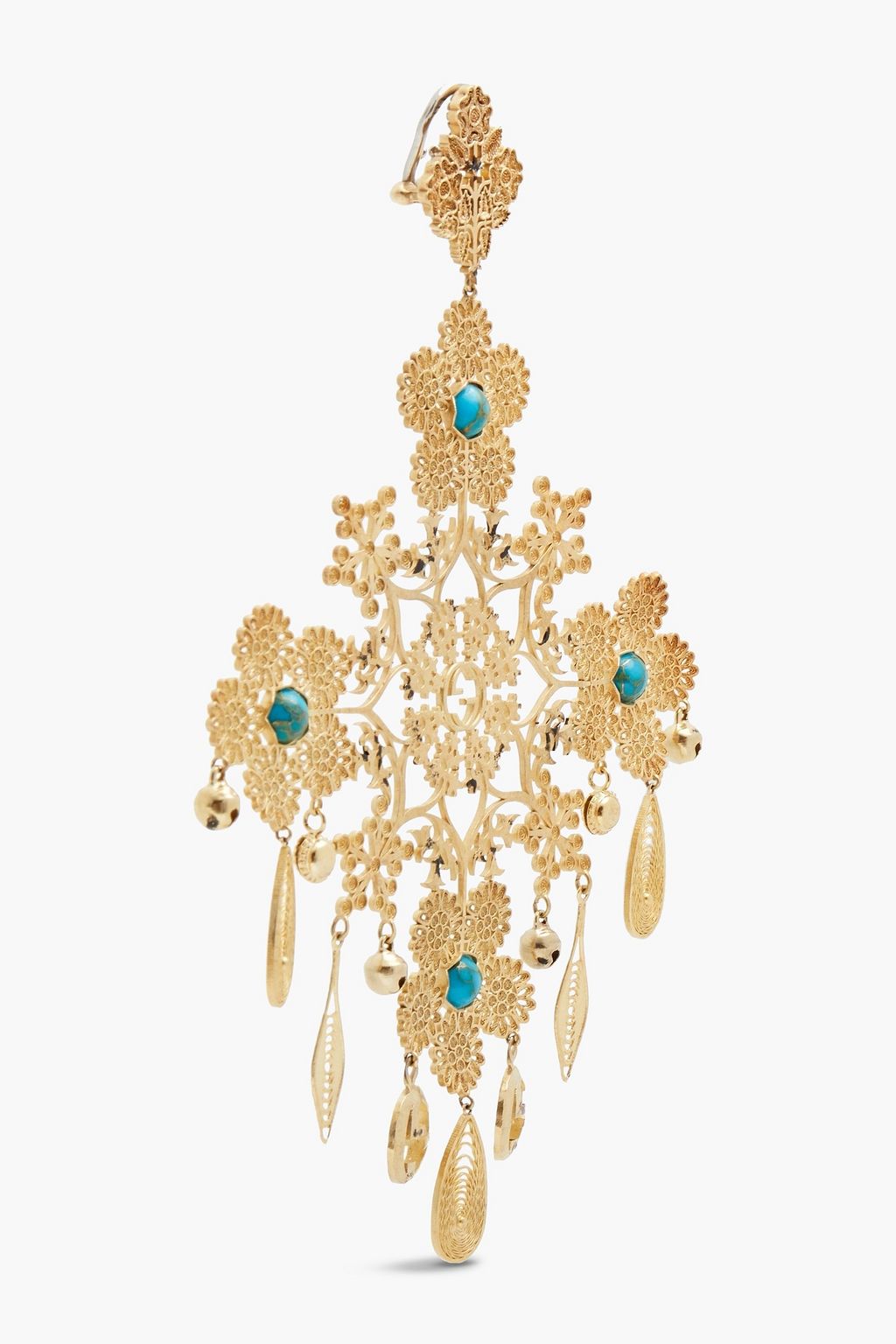 GUCCI Gold-tone resin clip earrings