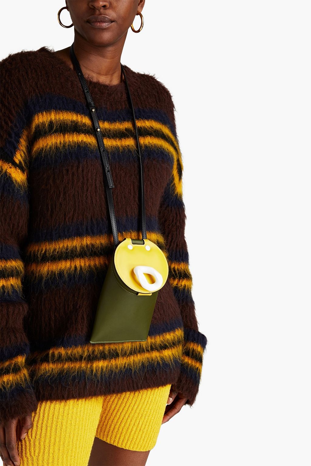JW ANDERSON ぺブル加工レザー ショルダーバッグ カラーブロック
