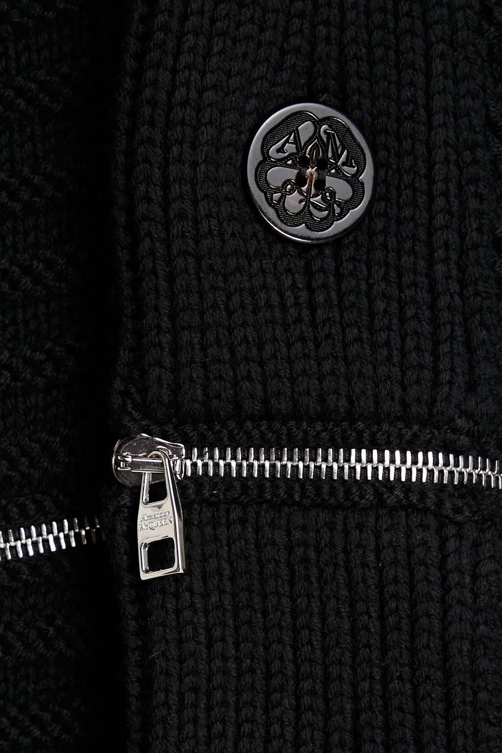 ALEXANDER MCQUEEN Zip-detailed cable-knit wool cardigan