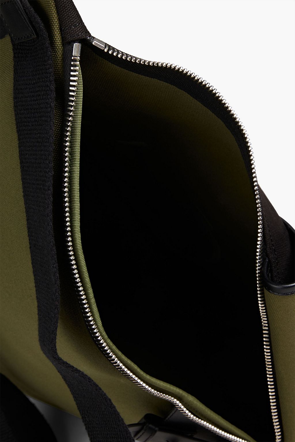 JW ANDERSON Zweifarbiger Rucksack aus Leder und Canvas mit Logostickerei